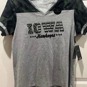 Colosseum Gray and Black Iowa Raglan Tee